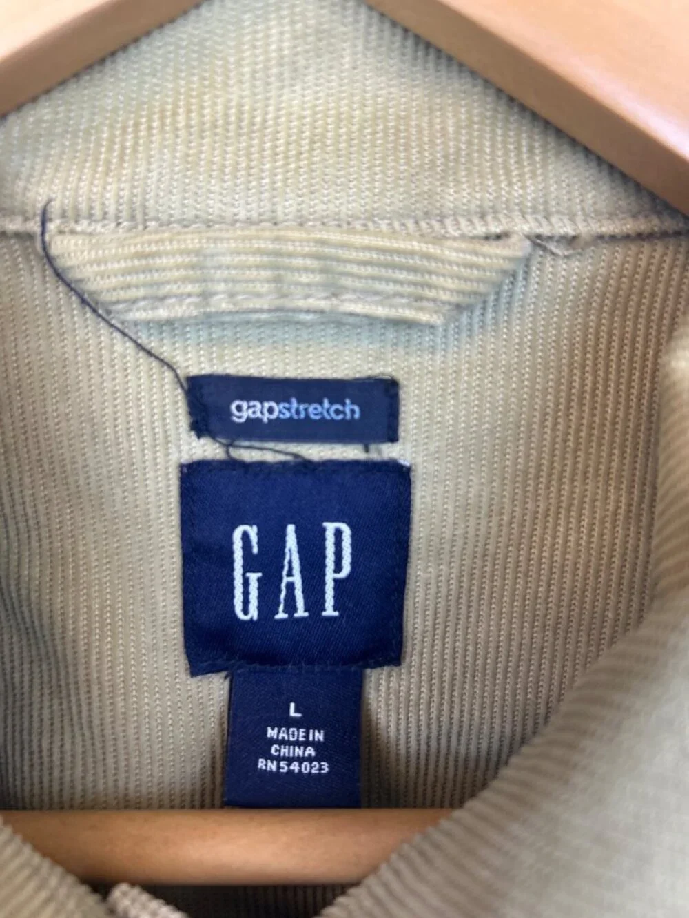 GAP Women's L Tan Cropped Corduroy Jacket Button Up Pockets Spring Preppy Coat